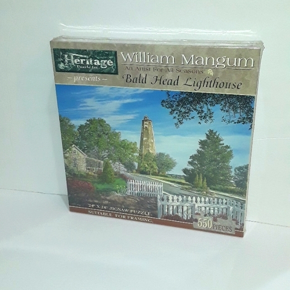 VINTAGE HERITAGE BALD HEAD LIGHT HOUSE PUZZLE 500 PIECES SEALED IN BOX - Picture 1 of 7